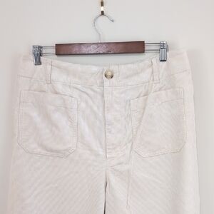 Anthropologie Maeve Cream Corduroy Trousers